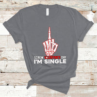 Screw Valentine Ew Anti Valentine's Day Middle Finger T-Shirt - Wonder Print Shop