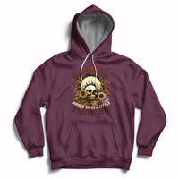 Sunshine Mixed With A Little Hurricane Floral Sunflower Skull Funny Hoodie - Wonder Print Shop