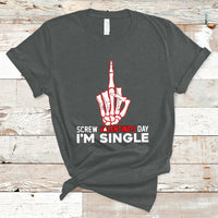 Screw Valentine Ew Anti Valentine's Day Middle Finger T-Shirt - Wonder Print Shop
