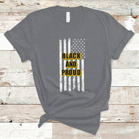 BHM Black And Proud African American Pride Us Flag T Shirt - Wonder Print Shop