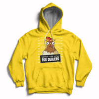 Support Your Local Egg Dealers Funny Egg Dealer Chicken Mugshot Hoodie - Wonder Print Shop