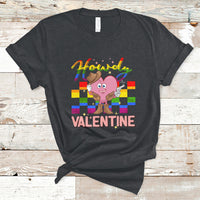 Howdy Valentine Funny Valentine's Day Cowboy Heart Groovy T-Shirt - Wonder Print Shop