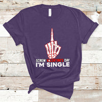 Screw Valentine Ew Anti Valentine's Day Middle Finger T-Shirt - Wonder Print Shop