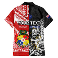 (Custom Personalised) Mate Maa Tonga And All Black Rugby Hawaiian Shirt Polynesian Mix NZ Maori Fern - Wonder Print Shop