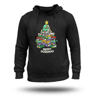 Merry Bookmas Christmas Library Tree Shirt Reading, Bookmas Christmas Hoodie - Wonder Print Shop