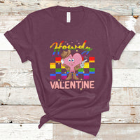Howdy Valentine Funny Valentine's Day Cowboy Heart Groovy T-Shirt - Wonder Print Shop