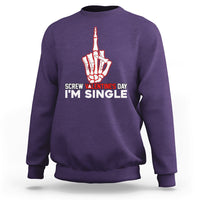 Screw Valentine Ew Anti Valentine's Day Middle Finger Sweatshirt - Wonder Print Shop