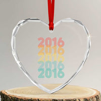 10th Birthday Heart Crystal Glass Ornament Vintage 2016 Retro 10 Years Old Birthday