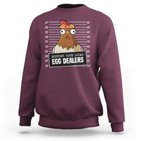 Support Your Local Egg Dealers Funny Egg Dealer Chicken Mugshot Sweatshirt - Wonder Print Shop
