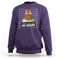 Support Your Local Egg Dealers Funny Egg Dealer Chicken Mugshot Sweatshirt - Wonder Print Shop