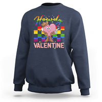 Howdy Valentine Funny Valentine's Day Cowboy Heart Groovy Sweatshirt - Wonder Print Shop