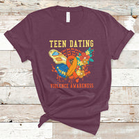 Spread Teen Dating Violence Awareness Orange Butterfly T-Shirt - Wonder Print Shop
