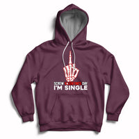 Screw Valentine Ew Anti Valentine's Day Middle Finger Hoodie - Wonder Print Shop