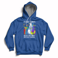 It's Not Always Black And White Rare Disease Awareness Rainbow Zebra Kids Hoodie - Wonder Print Shop