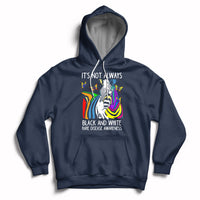 It's Not Always Black And White Rare Disease Awareness Rainbow Zebra Kids Hoodie - Wonder Print Shop