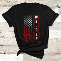 Welder Vintage Usa American Flag Patriotic Welding T Shirt - Wonder Print Shop