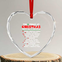 12 Pains of Christmas Parody Heart Crystal Glass Ornament Funny Twist on the 12 Days of Christmas Tradition - Wonder Print Shop