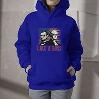 Like A Boss Presidents' Day Washington Abe Lincoln Hoodie - Wonder Print Shop