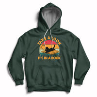 Take A Look It's In A Book Vintage Reading Cat Bookworm Librarian Hoodie - Wonder Print Shop