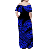 polynesian-pride-off-shoulder-long-dress-hawaiian-tribal-mix-turtle-blue-version