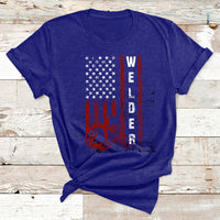 Welder Vintage Usa American Flag Patriotic Welding T Shirt - Wonder Print Shop