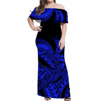 polynesian-pride-off-shoulder-long-dress-hawaiian-tribal-mix-turtle-blue-version