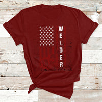 Welder Vintage Usa American Flag Patriotic Welding T Shirt - Wonder Print Shop