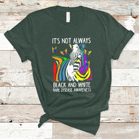 It's Not Always Black And White Rare Disease Awareness Rainbow Zebra Kids T Shirt - Wonder Print Shop