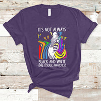 It's Not Always Black And White Rare Disease Awareness Rainbow Zebra Kids T Shirt - Wonder Print Shop