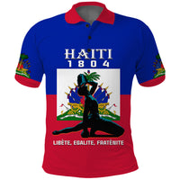 Custom Haiti Polo Shirt Negre Marron With Haitian Flag - Wonder Print Shop