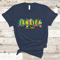 Jamaica T Shirt Jamaica Est 1962 Jamaican Flower Bird Travel Souvenir - Wonder Print Shop
