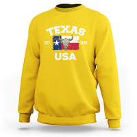 Vintage Texas EST 1845 Souvenir Texas Independence Day Texan Pride Sweatshirt - Wonder Print Shop