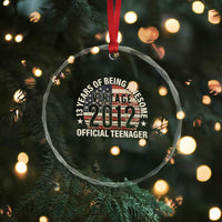 13th Birthday Crystal Glass Ornament Vintage 2012 Official Teenager 13 Years Of Being Awesome American Flag - Wonder Print Shop