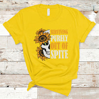 Groovy Surviving Purely Out Of Spite A Humorous Funny Joke T Shirt - Wonder Print Shop