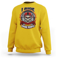 Motorcycle Biker I Ride So I Don't Choke Sarcastic Skull Life Behind Bars Sweatshirt - Wonder Print Shop