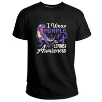 I Wear Purple For Leprosy Awareness Purple Ribbon, Awareness T Shirt - Wonder Print Shop