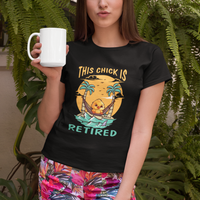 Retirement T Shirt For Women This Chick Is Retired Women Relax At The Beach - Wonder Print Shop