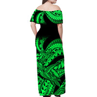 polynesian-pride-off-shoulder-long-dress-hawaiian-tribal-mix-turtle-green-version