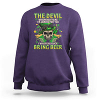 I Whispered Back Bring Beer Devil St Patrick's Day Drinking Skull Sweatshirt - Wonder Print Shop