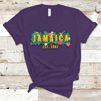 Jamaica T Shirt Jamaica Est 1962 Jamaican Flower Bird Travel Souvenir - Wonder Print Shop
