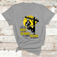Support Your Pole Dancer Utility Electric Lineman T Shirt - Wonder Print Shop