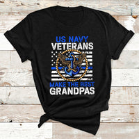 US Navy Veterans Make The Best Grandpas USA Flag Anchor T Shirt - Wonder Print Shop