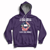 Ban The Fascists Save The Books Funny Banned Book Lovers Bookworm American Flag Hoodie - Wonder Print Shop