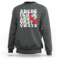 Alphabet Abc I Love You Valentines Day Heart Gifts Sweatshirt - Wonder Print Shop