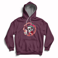 Messy Bun Skeleton No Valetine No Problem Anti Valentines Hoodie - Wonder Print Shop