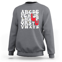 Alphabet Abc I Love You Valentines Day Heart Gifts Sweatshirt - Wonder Print Shop