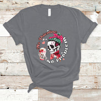 Messy Bun Skeleton No Valetine No Problem Anti Valentines T-Shirt - Wonder Print Shop