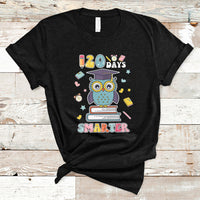 120 Days Smarter Happy 120 Days Of School Graduate Owl Students T Shirt - Wonder Print Shop