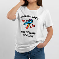 Changing Lives One Session at a Time ABA BCBA, Awareness T Shirt - Wonder Print Shop