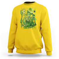 Stuck Between IDK IDC And IDGAF St Patrick's Day Green Flag Skull Skeleton Sweatshirt - Wonder Print Shop